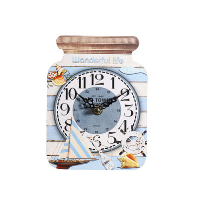 Vintage stolni sat Kreativni sat u obliku boce u europskom stilu Modna drvena budilica Ukrasni zidni sat