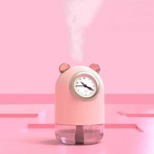 Ρολόι θερμοκρασίας για διακόσμηση σαλονιού 300Ml Usb Ultrasonic Air Humidifier Aroma Essential Oil Diffuser Desk Clock Luminous