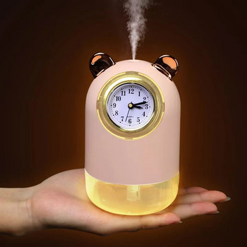 Ρολόι θερμοκρασίας για διακόσμηση σαλονιού 300Ml Usb Ultrasonic Air Humidifier Aroma Essential Oil Diffuser Desk Clock Luminous