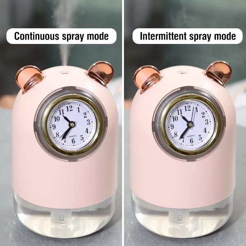 Ρολόι θερμοκρασίας για διακόσμηση σαλονιού 300Ml Usb Ultrasonic Air Humidifier Aroma Essential Oil Diffuser Desk Clock Luminous