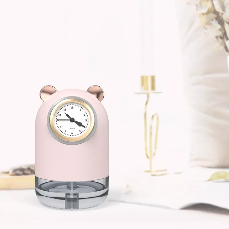 Ρολόι θερμοκρασίας για διακόσμηση σαλονιού 300Ml Usb Ultrasonic Air Humidifier Aroma Essential Oil Diffuser Desk Clock Luminous