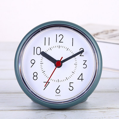 Ceas rezistent la apa Ceasuri de perete silențioase Baie Bucătărie Rezistent la umiditate și la ceață Cu ventuză Ceas de masă simplu