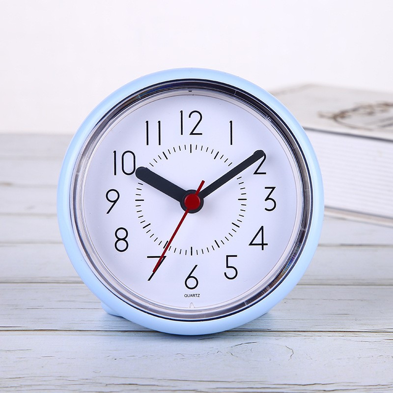 Ceas rezistent la apa Ceasuri de perete silențioase Baie Bucătărie Rezistent la umiditate și la ceață Cu ventuză Ceas de masă simplu