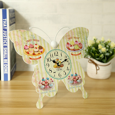 Ρολόι πεταλούδας Ρετρό Ευρωπαϊκό Ηλεκτρονικό Σιδερένιο Τέχνη Γραφείο Χειροτεχνίας Διακοσμητικά Στολίδια για Ανθρώπους Δώρα