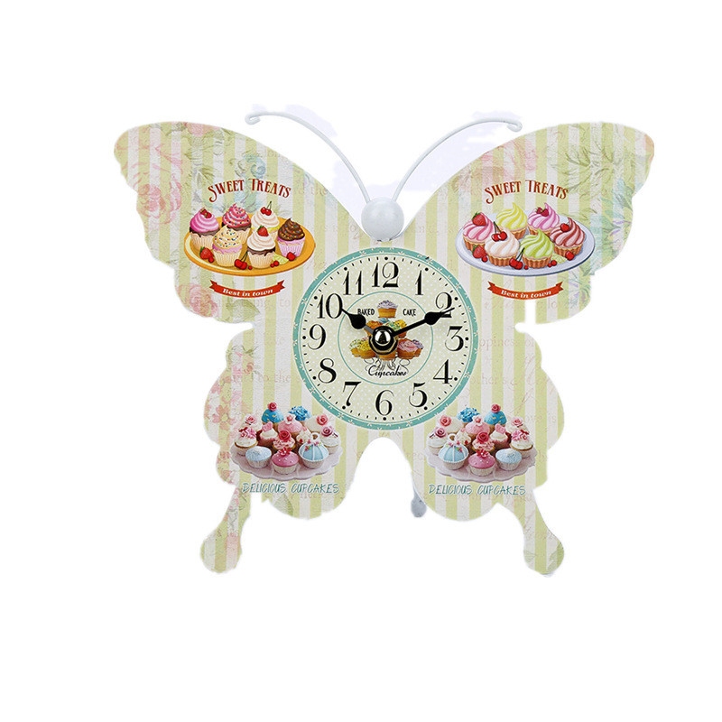 Ρολόι πεταλούδας Ρετρό Ευρωπαϊκό Ηλεκτρονικό Σιδερένιο Τέχνη Γραφείο Χειροτεχνίας Διακοσμητικά Στολίδια για Ανθρώπους Δώρα