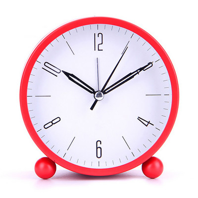 Ξυπνητήρι Αθόρυβο επιτραπέζιο ρολόι δίπλα στο κρεβάτι Μόδα Μοντέρνο στρογγυλό μεταλλικό υπνοδωμάτιο Μικρό ρολόι για το σπίτι Επιτραπέζιο ساعة الحرمين ساعة المؤ