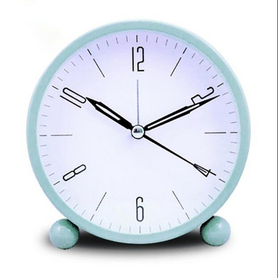 Ξυπνητήρι Αθόρυβο επιτραπέζιο ρολόι δίπλα στο κρεβάτι Μόδα Μοντέρνο στρογγυλό μεταλλικό υπνοδωμάτιο Μικρό ρολόι για το σπίτι Επιτραπέζιο ساعة الحرمين ساعة المؤ