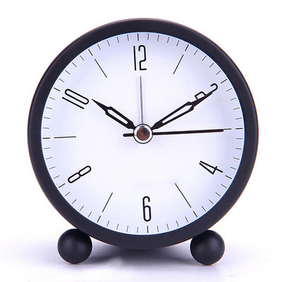 Ξυπνητήρι Αθόρυβο επιτραπέζιο ρολόι δίπλα στο κρεβάτι Μόδα Μοντέρνο στρογγυλό μεταλλικό υπνοδωμάτιο Μικρό ρολόι για το σπίτι Επιτραπέζιο ساعة الحرمين ساعة المؤ