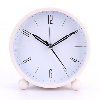 Ξυπνητήρι Αθόρυβο επιτραπέζιο ρολόι δίπλα στο κρεβάτι Μόδα Μοντέρνο στρογγυλό μεταλλικό υπνοδωμάτιο Μικρό ρολόι για το σπίτι Επιτραπέζιο ساعة الحرمين ساعة المؤ