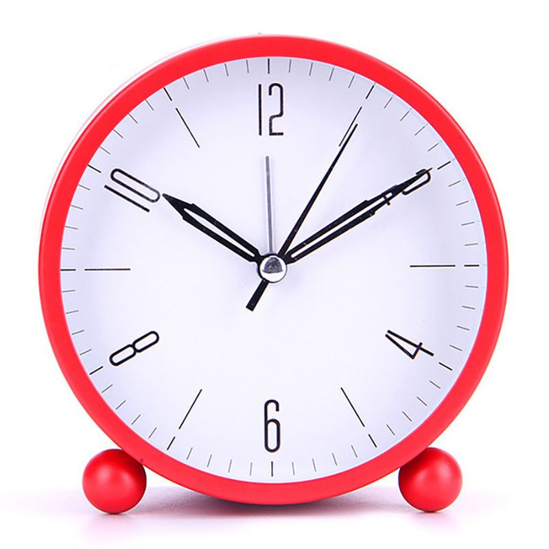 Ξυπνητήρι Αθόρυβο επιτραπέζιο ρολόι δίπλα στο κρεβάτι Μόδα Μοντέρνο στρογγυλό μεταλλικό υπνοδωμάτιο Μικρό ρολόι για το σπίτι Επιτραπέζιο ساعة الحرمين ساعة المؤ