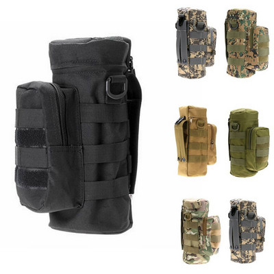 Външна торбичка за бутилка вода Tactical Gear Kettle Поясна чанта за рамо за армия Универсална катерене Къмпинг Туризъм Чанти за съхранение