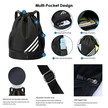 2023 Спортни раници с нов дизайн с множество джобове, водоустойчива и издръжлива раница с шнур