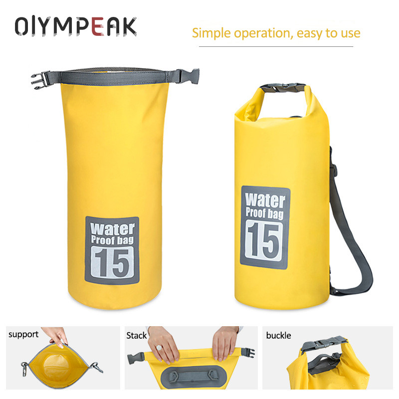 5L/15/30L välistingimustes kasutatav PVC veekindel kuiv seljakott vees ujuv kott rull-kott süstasõiduks parvetamiseks paadisõiduks jõel matkamiseks