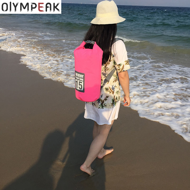 5L/15/30L välistingimustes kasutatav PVC veekindel kuiv seljakott vees ujuv kott rull-kott süstasõiduks parvetamiseks paadisõiduks jõel matkamiseks