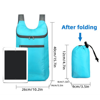 Τσάντα υψηλής χωρητικότητας Ελαφρύ φορητό σακίδιο πλάτης Αναδιπλούμενο αδιάβροχο πτυσσόμενο εξαιρετικά ελαφρύ πακέτο για γυναίκες άνδρες Πεζοπορία σε εξωτερικό χώρο
