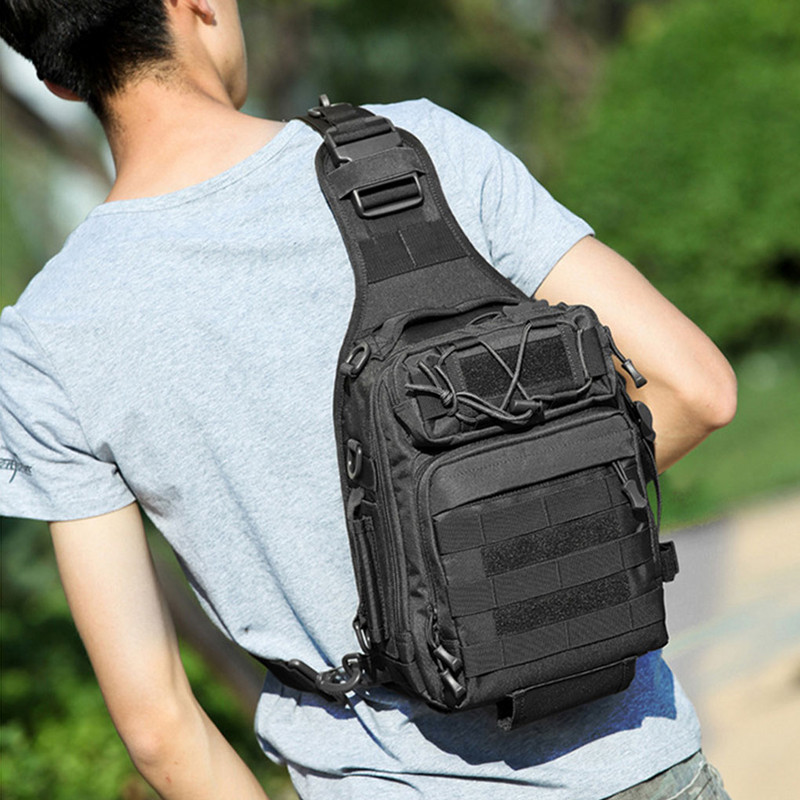 Muška torba za prsa Kampiranje na otvorenom Kampiranje Planinarenje Kampiranje Vodootporna prozračna najlonska torbica za rame Kamuflažna 1