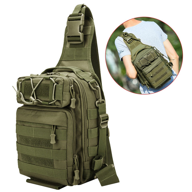 Muška torba za prsa Kampiranje na otvorenom Kampiranje Planinarenje Kampiranje Vodootporna prozračna najlonska torbica za rame Kamuflažna 1