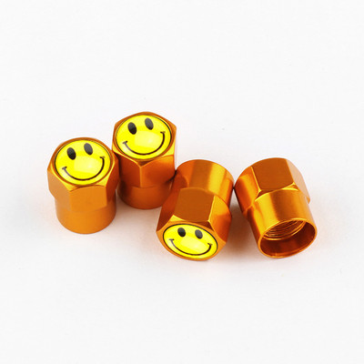 4vnt/rinkinys metalinis besišypsantis ženklelis Automobilių ratų padangų vožtuvų dangteliai madingi automobilių priedai Universalūs automobilių dviračių motociklams