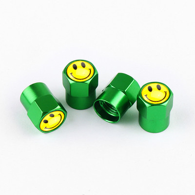 4vnt/rinkinys metalinis besišypsantis ženklelis Automobilių ratų padangų vožtuvų dangteliai madingi automobilių priedai Universalūs automobilių dviračių motociklams