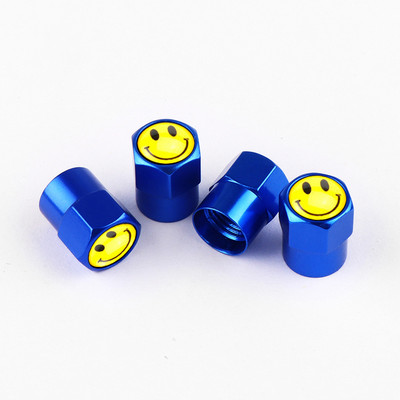 4vnt/rinkinys metalinis besišypsantis ženklelis Automobilių ratų padangų vožtuvų dangteliai madingi automobilių priedai Universalūs automobilių dviračių motociklams