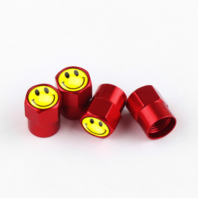 4vnt/rinkinys metalinis besišypsantis ženklelis Automobilių ratų padangų vožtuvų dangteliai madingi automobilių priedai Universalūs automobilių dviračių motociklams