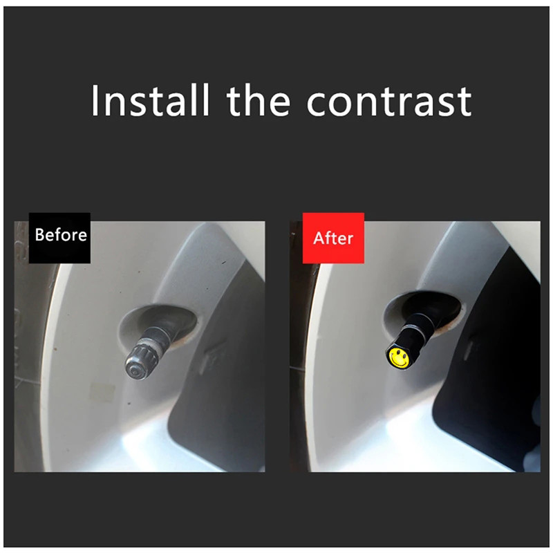 4vnt/rinkinys metalinis besišypsantis ženklelis Automobilių ratų padangų vožtuvų dangteliai madingi automobilių priedai Universalūs automobilių dviračių motociklams