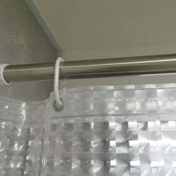 Κουρτίνα μπάνιου PEVA μονόχρωμη περιβαλλοντική ανθεκτική στο ωίδιο Διαφανής κουρτίνα μπάνιου Πλαστική διαχωριστική κουρτίνες με γάντζους