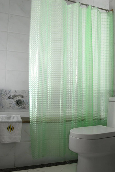 PEVA dušikardin ühevärviline keskkonnasõbralik hallitusekindel läbipaistev vannitoakardin Plastikust konksudega vaheseinakardinad