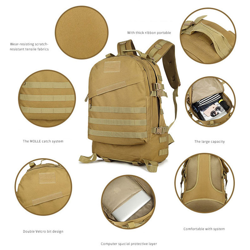 Σακίδιο Αδιάβροχο 3D Military Tactical Mochilas για άντρες Τσάντες εξωτερικού χώρου Ανδρικό σακίδιο κάμπινγκ Trekking Hunting Molle Backbag