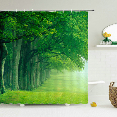 Perdeau de duș modern, pădure, plantă verde, copac, peisaj, perdea de duș, baie, impermeabilă, decor baie cortina de la ducha