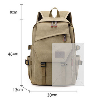 Σακίδιο ορειβασίας 15,6 ιντσών Μεγάλης χωρητικότητας Σακίδιο ανδρικής τσάντα ταξιδιού Ανδρική τσάντα αποσκευών καμβά κουβά ώμου για αγόρια άντρες Β