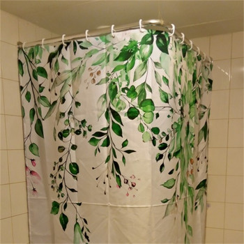 Greenery Leaf Κουρτίνα μπάνιου Vine Flower Κουρτίνα ντους Μοντέρνα Nordic Minimalist Polyester Διακόσμηση σπιτιού Γάντζοι για κουρτίνες μπάνιου