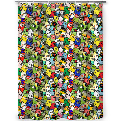 Paukščiai Papūgos Vonios Dušo Užuolaidos Mieli paukščiai Gyvūnai Neperšlampami pertvarų užuolaidos Namų dekoro priedai