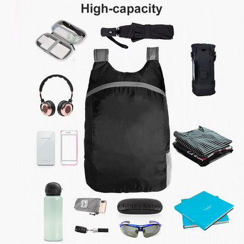 Раница за къмпинг на открито, сгъваема раница, водоустойчива найлонова чанта, сгъваема раница за туризъм, пътуване, червена