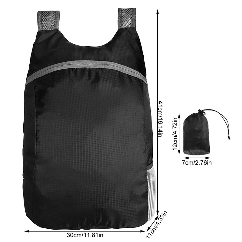 Lauko stovyklavimo kuprinė, sulankstoma kuprinė, vandeniui atspari nailoninė krepšys žygiams keliaujanti sulankstoma kuprinė raudona