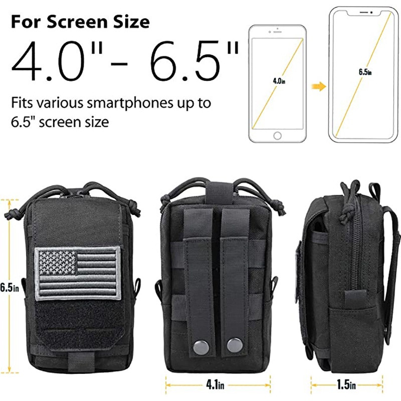 LUC 6,5" Taktické EDC Molle puzdro Vonkajšie Vojenské Ledvinka Na Náradie Taška na Telefón Peňaženka Kempovanie Taška na Gadgety Poľovnícke Príslušenstvo