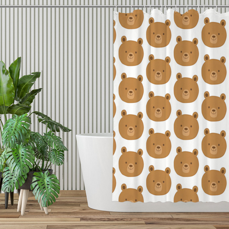Male kupaonske zavjese za tuširanje Medvjed Vodootporna pregrada Kreativni kućni dekor Kupaonski dodaci