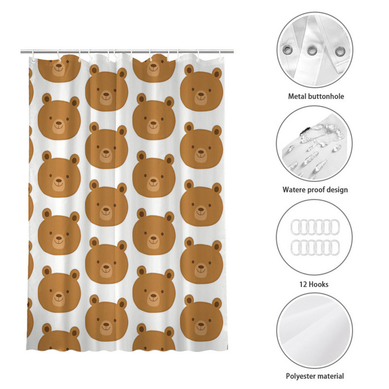 Male kupaonske zavjese za tuširanje Medvjed Vodootporna pregrada Kreativni kućni dekor Kupaonski dodaci