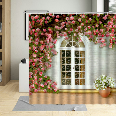 Zavjesa za tuširanje Green Garden s botaničkim printom Dekoracija kupaonice Vodootporna poliesterska ukrasna zavjesa za tuširanje cortina de la ducha