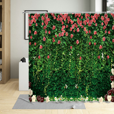 Zavjesa za tuširanje Green Garden s botaničkim printom Dekoracija kupaonice Vodootporna poliesterska ukrasna zavjesa za tuširanje cortina de la ducha