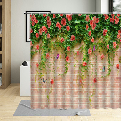 Zavjesa za tuširanje Green Garden s botaničkim printom Dekoracija kupaonice Vodootporna poliesterska ukrasna zavjesa za tuširanje cortina de la ducha