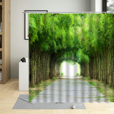 Zavjesa za tuširanje Green Garden s botaničkim printom Dekoracija kupaonice Vodootporna poliesterska ukrasna zavjesa za tuširanje cortina de la ducha