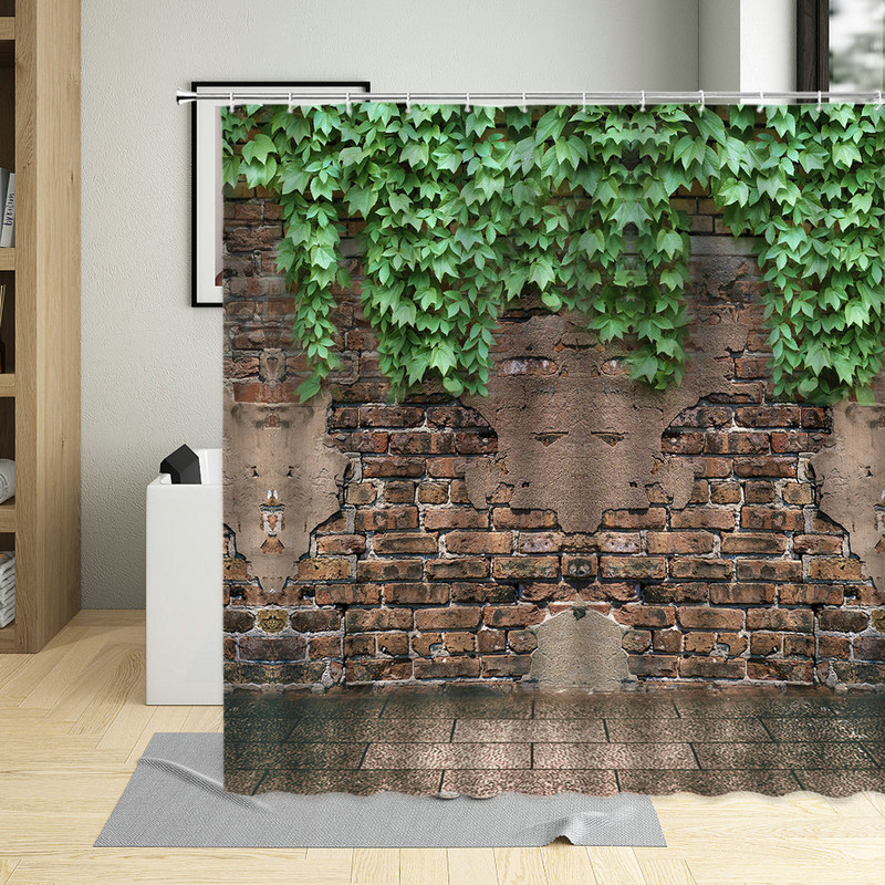 Zavjesa za tuširanje Green Garden s botaničkim printom Dekoracija kupaonice Vodootporna poliesterska ukrasna zavjesa za tuširanje cortina de la ducha
