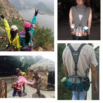 Каишка за туризъм Аксесоари за къмпинг на открито Ергономичен гръб Мече Полиамидни дишащи презрамки за бягане Регулируема катарама