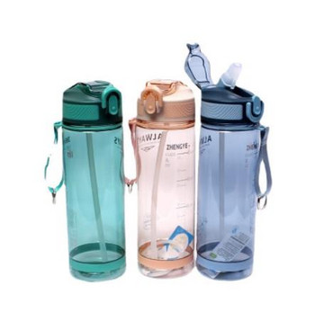 Голям капацитет със сламка спортна бутилка за вода на открито къмпинг BPA чаша преносими бутилки за вода за фитнес
