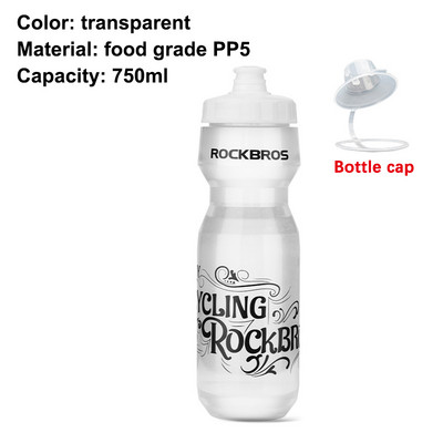 ROCKBROS 750 ml Jalgratta veepudel Toiduklass Sport Fitness Jooksmine Ratsutamine Telkimine Matkaveekeetja Lekkekindel rattapudeli puur