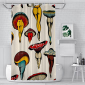 Sexy Mushrooms Tattoo Fash Κουρτίνες μπάνιου Αδιάβροχο χώρισμα Δημιουργική διακόσμηση σπιτιού Αξεσουάρ μπάνιου
