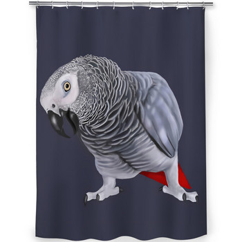 Африкански сив папагал Завеси за душ за баня Водоустойчива преграда Творчески домашен декор Аксесоари за баня
