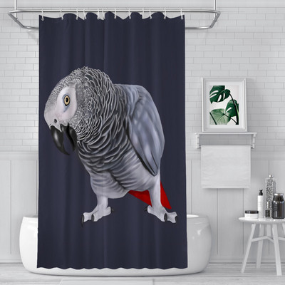 African Grey Parrot Κουρτίνες μπάνιου Αδιάβροχο χώρισμα Creative Home Decor Αξεσουάρ μπάνιου
