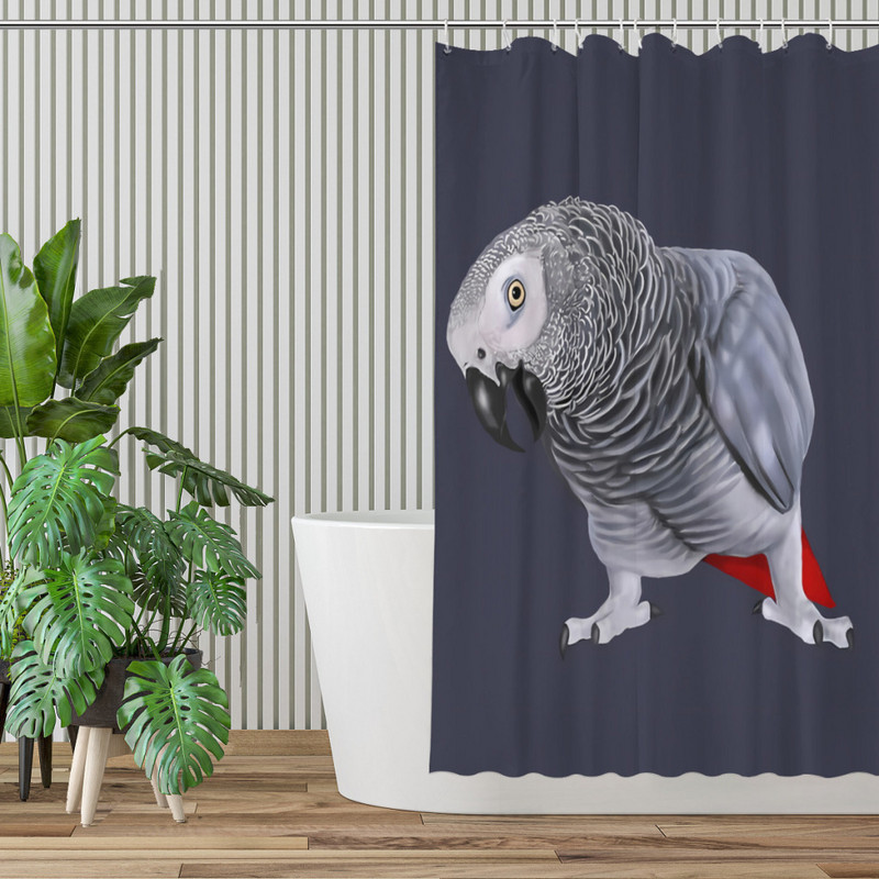 African Grey Parrot Κουρτίνες μπάνιου Αδιάβροχο χώρισμα Creative Home Decor Αξεσουάρ μπάνιου